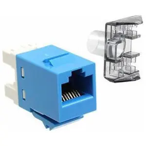 CommScope Uniprise 760237628 Cat 6 T568A/T568B Unshielded USL Modular Jack No Dust Cover Blue