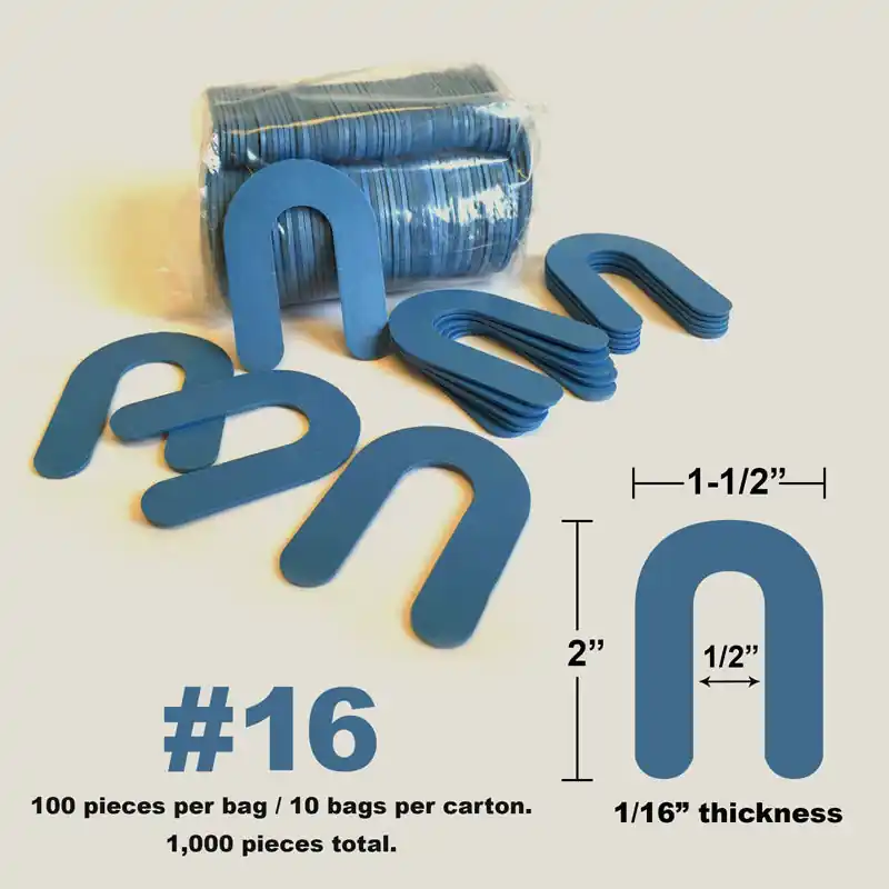 Deslauriers 161MBX 1/16 x 2 x 1-1/2 Horseshoe Shim
