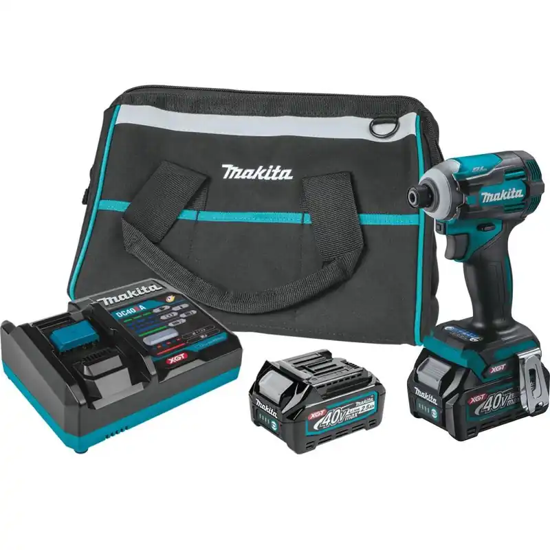 Makita USA GDT01D 40V max XGT Brushless Cordless 4-Speed Impact Driver Kit (2.5Ah)
