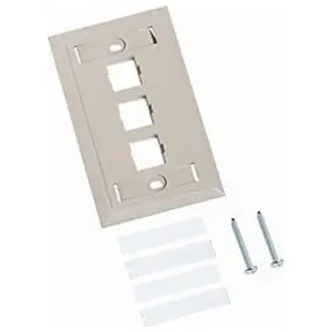 CommScope Systimax 108168519 L Type 3-Port Flush Mounted Faceplate Ivory