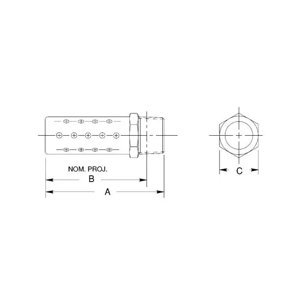 Numatics SSM2MN SSM Air Silencer, 1/4 in NPTF Port, Stainless Steel