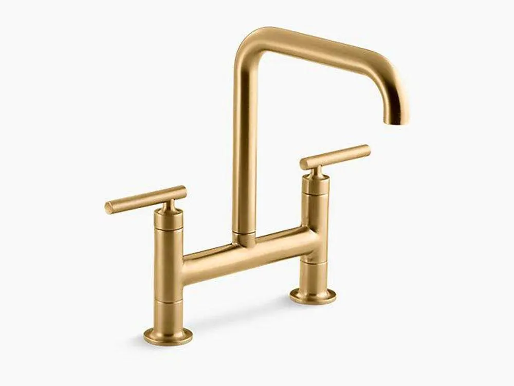 Kohler 7547-4-2MB Purist Two Handle Bridge Kitchen Faucet