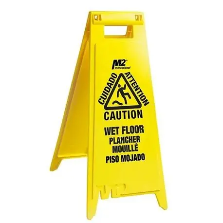 M2 Professional WF-7003 2-Sided Bilingual Floor Sign 28 in H x 12 in W