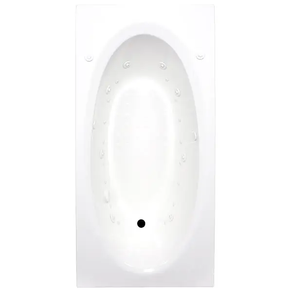 American Acrylic & Injection BR-43WHITEWP Oval Whirlpool Bathtub 36 in x 72 in