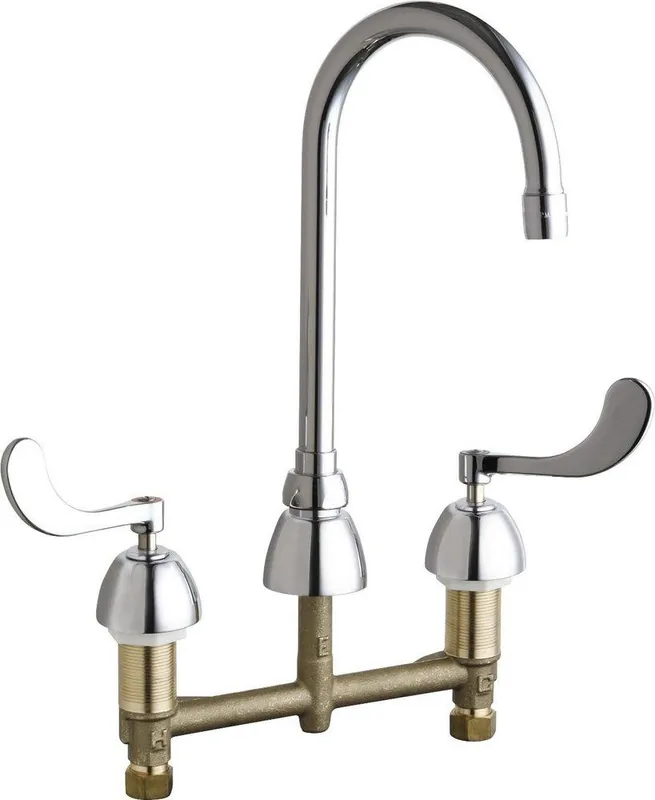 Chicago Faucets 786-E35XKABCP Two Handle Kitchen Faucet in Polished Chrome