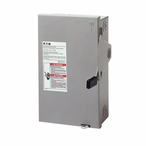 Cutler-Hammer Manufacturing Co. DG321NGB Eaton Electrical 120/240 VAC 30 Amp 3 to 7.5 Hp 3-Pole 4-Wire Fusible Single Throw Safety Switch