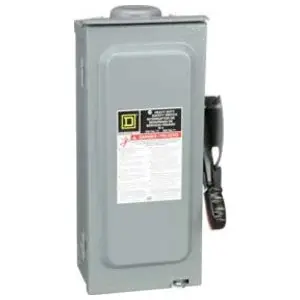 Square D H321NRB Heavy Duty Disconnect Fusible Single Throw 30A 240VAC/250VDC 3P4W