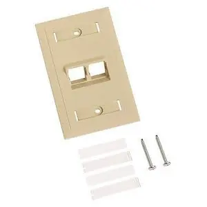 CommScope 107713547 Angled Specialty Faceplate Ivory Power 2 Port
