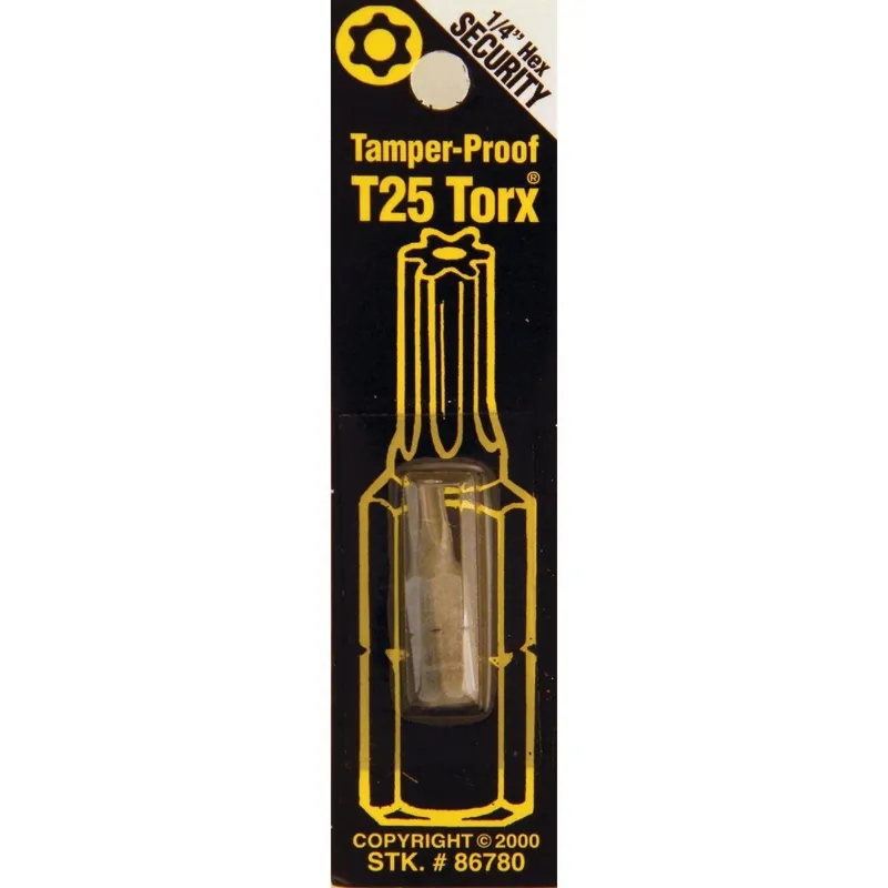 Best Way Tools 86780 T25 Tamperproof Torx Security 1 in. 1/4 in. Hex Screwdriver Bit