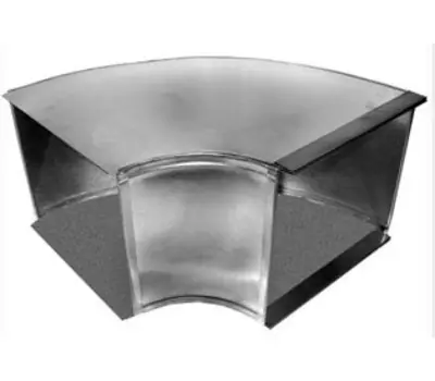 SOUTHWARK METAL 14248 24 x 8 in. S-Cleat and Drive 26 Gauge Galvanized Steel Broadway 90-Degree Flat Trunk Elbow