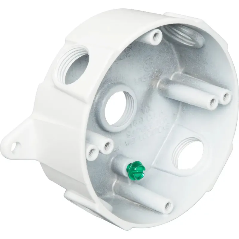 Teddico RB-5WV Round Weatherproof Outlet Box, 5 Holes, White