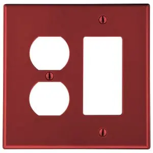 Hubbell Wiring Device - Kellems P826R Wall Plate 2-Gang 1 Duplex Red