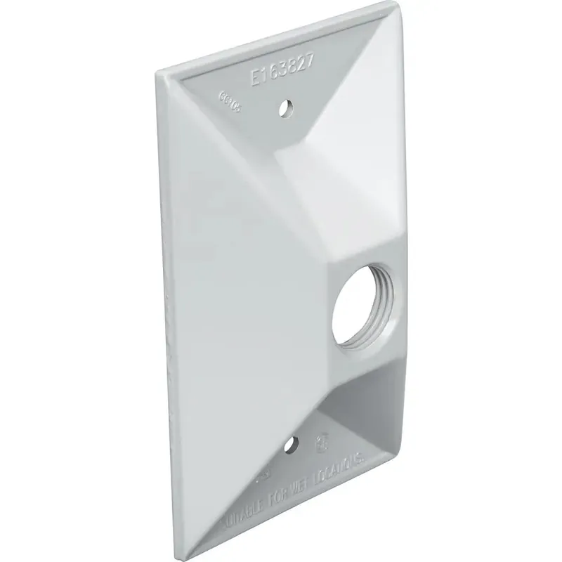 Teddico RC-1V BWF RC-1V Single-Gang Rectangular Lampholder Cover (1) 1/2 Hole