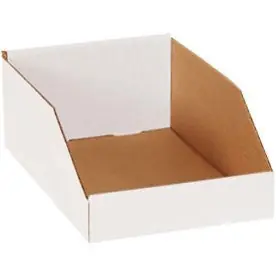 Pollock 142122 BSBNMT12124 B-Flute Corrugated Shelf Storage Bin Box 12 in x 12 in x 4-1/2 in