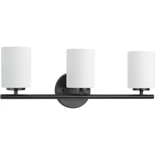 Progress P2159-31 Replay Collection Three-Light Black Etched Glass Vanity Light