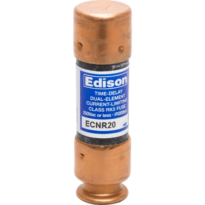 Edison ECNR20 20A ECNR Time-Delay Fuse, Class RK5, 250 VAC, 200 kAIC, Dual-Element