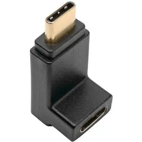 Tripp Lite U420-000-F-UD USB-C Right Angle Adapter (M/F) 3.1, Gen 2, 10 Gbps, Thunderbolt Compatible, 3A Rating
