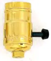 Satco S70-421 3 Wire Socket w/Turn Knob Brite Gilt