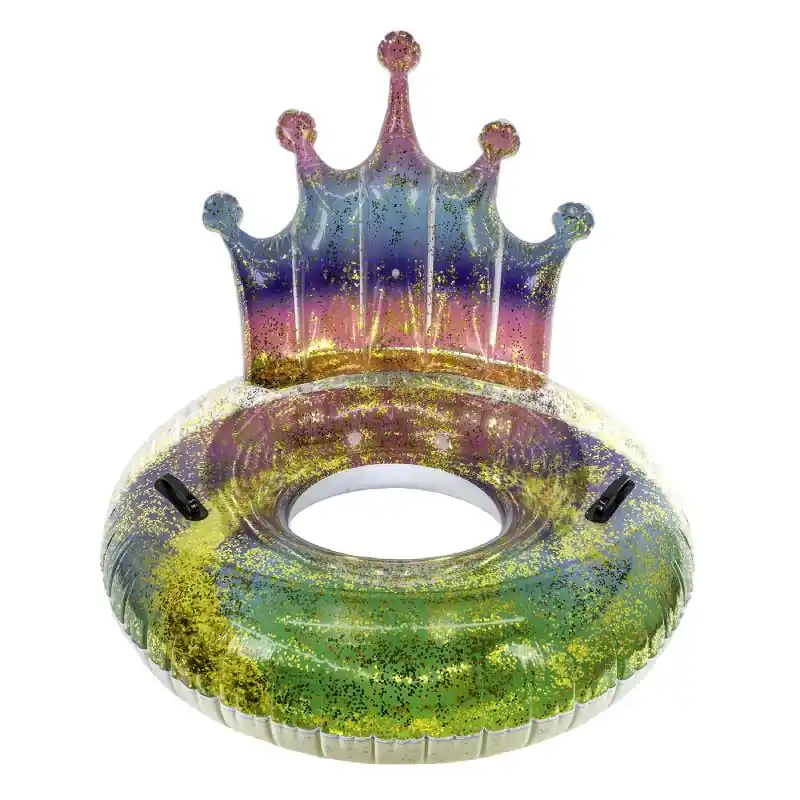 POOLMASTER 87171 Rainbow Glitter Tiara Tube Float 43 Inch