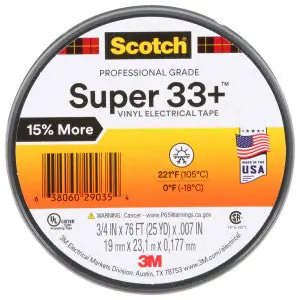 Scotch 33+SUPER-3/4X76FT Vinyl Electrical Tape 76-ft x 3/4 in.