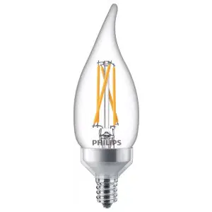 Signify (Philips) 3.3BA11/PER/927-922/CL/G/E12/WGX1FBT20 LED Lamp Glass Warm Glow 3.3W E12 Candelabra Base