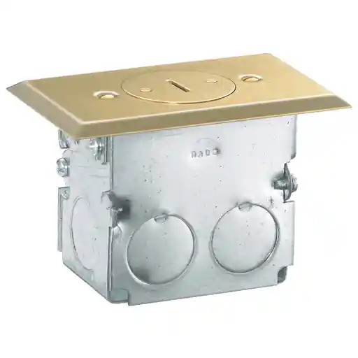 Hubbell RF151TR Solid Brass Single Receptacle Wood Floor Box