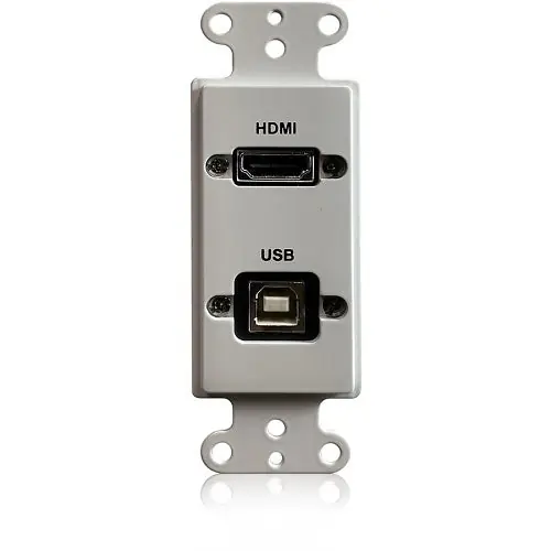 Comprehensive WPD-HUB1-AW Single Gang Pass-Through Decorative Wall Plate with HDMI Female Port and USB Type Pigtail