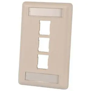 Ortronics OR-403HDJ13 HDJ Series Single Gang Faceplate Rear Load Fog White