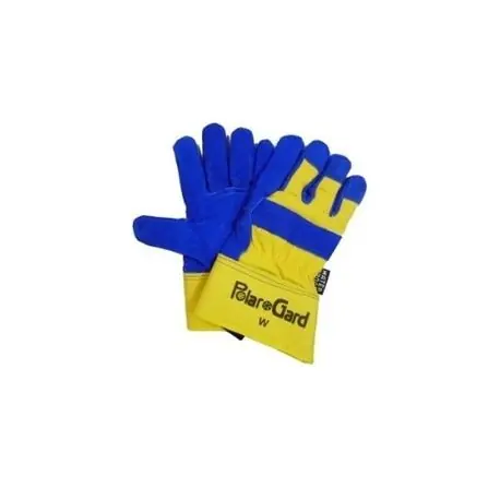 Salisbury by Honeywell 2857B Resistant Gloves, Cold Temperature Leather Glove, Safety Cuff, Yellow With Blue