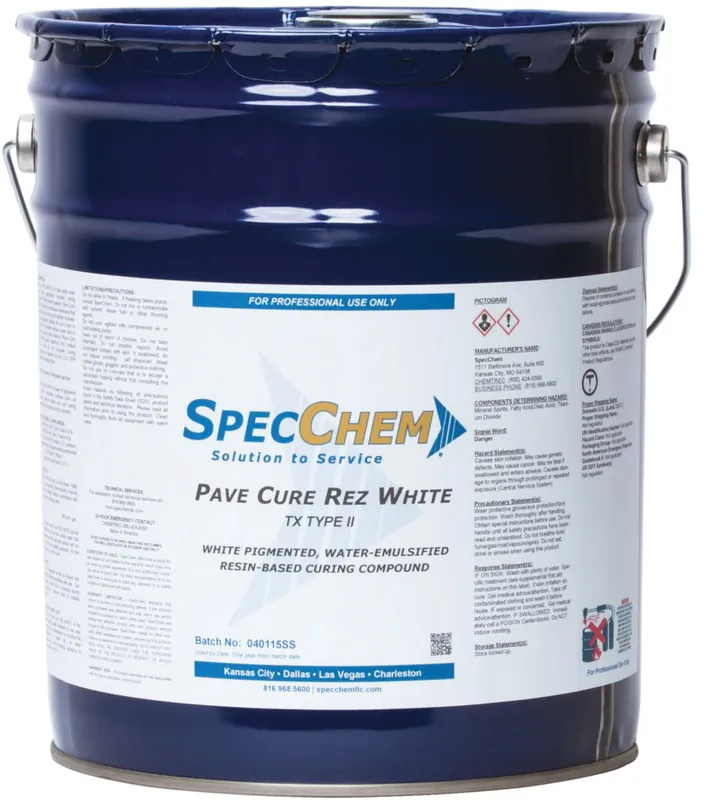 SpecChem PAVEWWTXII55 55gal Txdot Pave Cure White Wax Type Ii