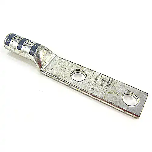 Color-Keyed 256-30695-733 Compression Lug 2-Hole 4 AWG 29 Die Code 1/2 Inch Stud