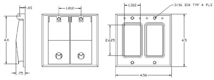 Mulberry Metal Products 30452W Weather-Proof 2-Gang Gfi Cover White