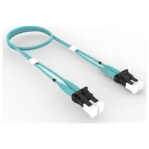 LazrSPEED FDXLCLC42-MXM002 Fiber Patch Cord Multimode - OM4 Duplex LC to LC 2-Fiber 2 m Aqua
