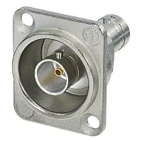 Neutrik NBB75DFG Grounded Bulkhead Jack with D-Shape Housing, Nickel