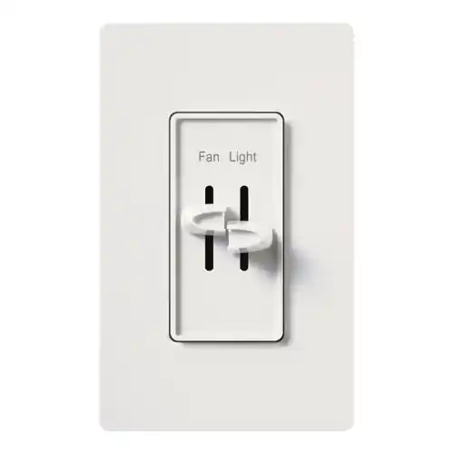 Lutron S2-LF-WH 2.5 Amp 300 W 120 Volt White 1-Pole Incandescent/Halogen Fan/Light Speed Control Dimmer