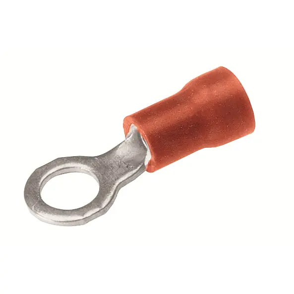 Hubbell TP1614 Terminal-Polyvinylchloride Insulated Ring Tongue 22-16 Max InsulDia Accom: 145 Color Code:Red