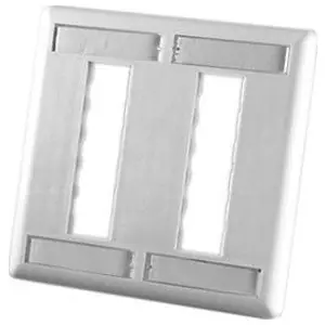 Ortronics OR-40300555 TracJack Plastic Faceplate 6-Port Dual Gang Fog White