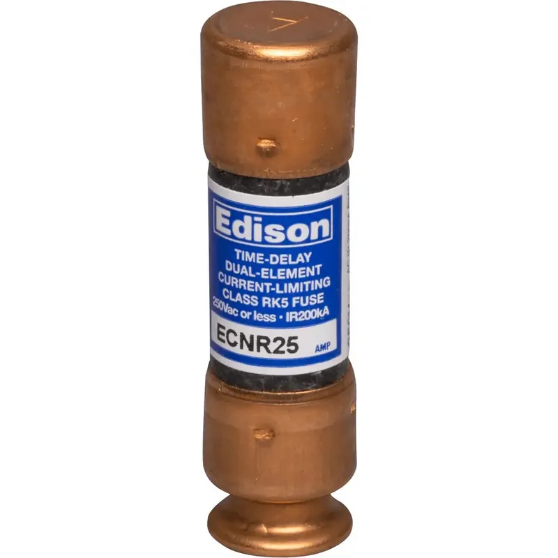 Edison ECNR25 25A ECNR Time-Delay Fuse Class RK5 250 VAC 200 kAIC Dual-Element