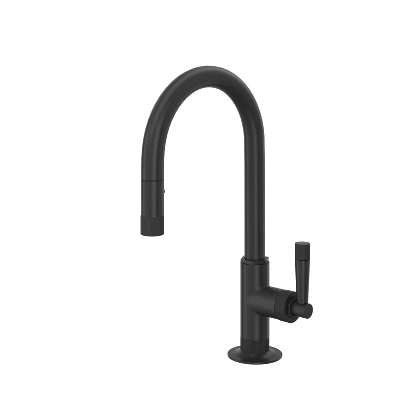 Rohl MB7930SLMMB-2 Graceline Pull-Down Bar/Food Prep Kitchen Faucet in Matte Black