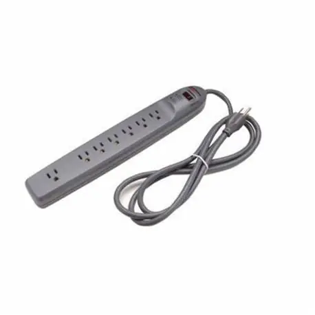Pass & Seymour PS7 TVSS Power Strip, 125 VAC, 15 A, 7 Outlets, 6 ft L Cord, Wall Mount