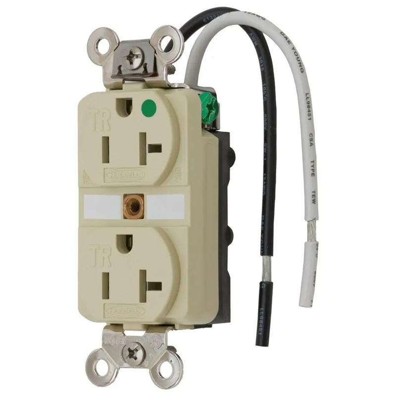 Hubbell HBL8300SGIA Straight Blade Duplex Receptacle 20A 125V 5-20R