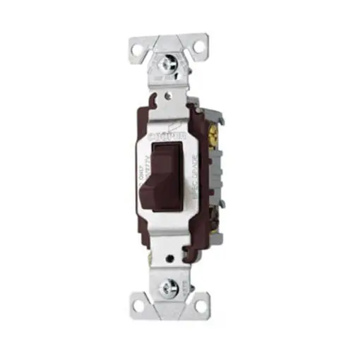 Cooper Wiring Device CS320B 3-Pole 120/277-Volt 20-Amp Specification Grade 3-Way Switch Brown Arrow Hart