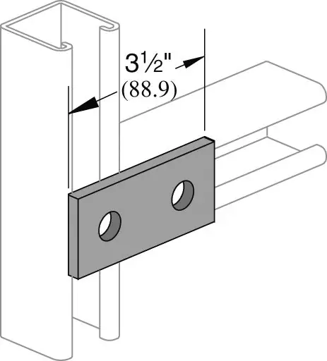 Unistrut 4774Y 1/4 Electro Galvanized Steel 2-Hole Flat Plate Fitting