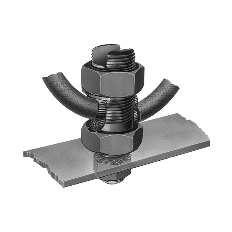 Hubbell K2C23B1 Mechanical Grounding Connector, Cable to Flat, 8-2 AWG (Str) / 10-1 AWG (Sol), 3/8 Stud