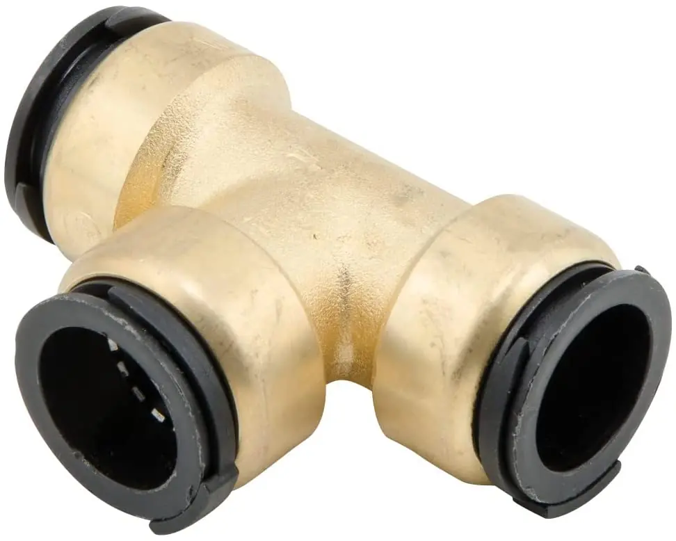 Aqualock AQ-LF4723-14 Watts 3/4-Inch CTS Lead Free Brass Union Tee, Plunger Style Insert