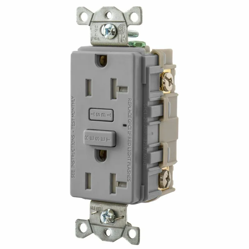 Hubbell Wiring Device - Kellems GFT20GY GFCI 20A Tamper-Resistant Gray