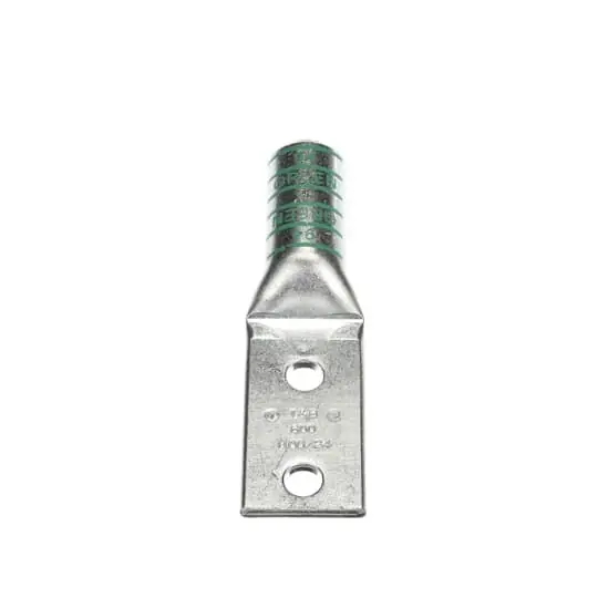 Color-Keyed 54878BE Compression Lug, 2-Hole, 600 kcmil, 94 Die Code, 1/2 Inch Stud