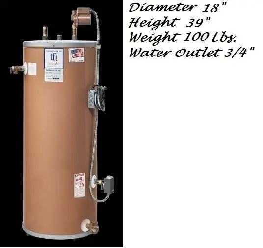 Therma-Flow WB-30 Tankless Water Booster 30 Gallon 18 Diameter x 39 H
