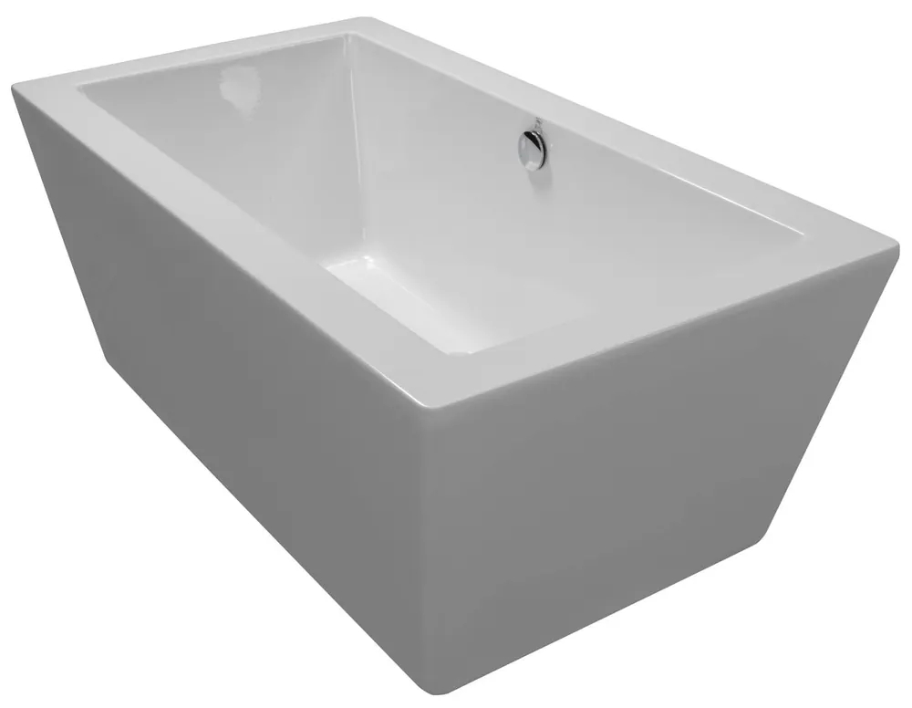 American Acrylic BRF-90 Freestanding Rectangular Soaker Bathtub 59 in x 31-1/2 in x 22-7/8 in