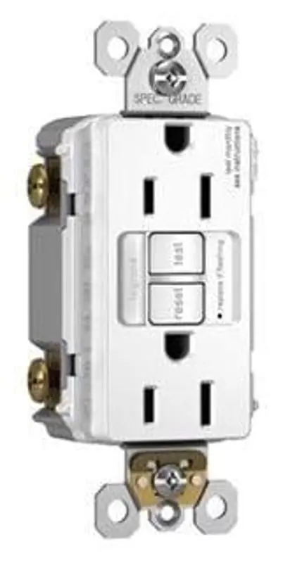 Legrand 1597-NTLTRWCC4 Nightlight and GFCI Receptacle 15 Amp 125 Volt